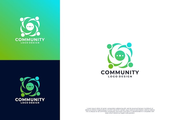 Teamwork and community logo design vector Diversity and social network logo design template