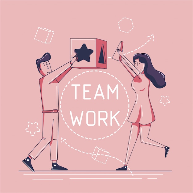 Teamwork concept flat design