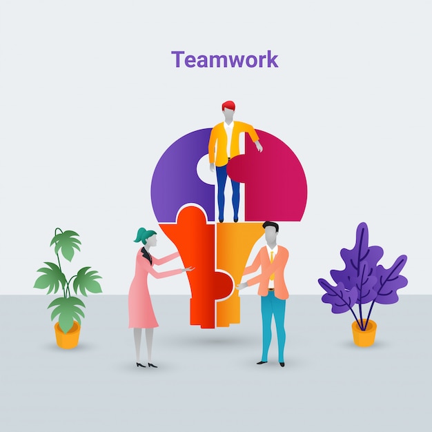 Teamwork concept met mensen uit het bedrijfsleven.