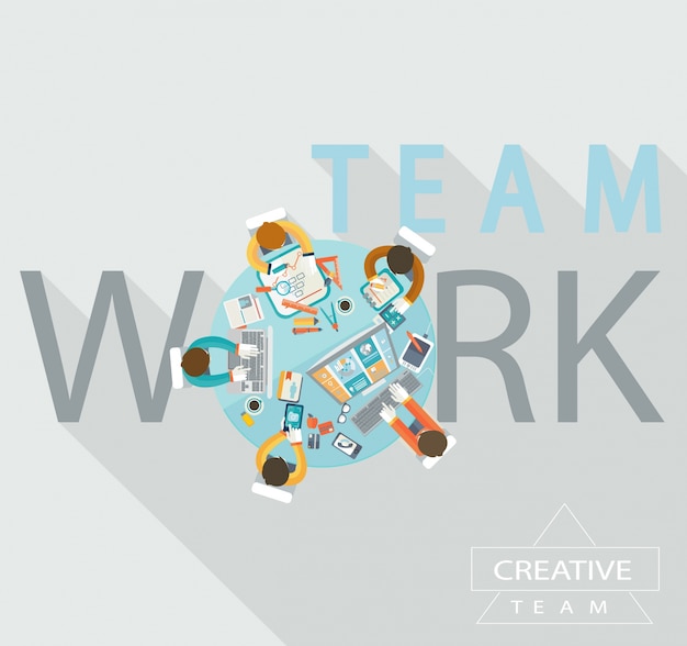 Teamwork concept, vector.