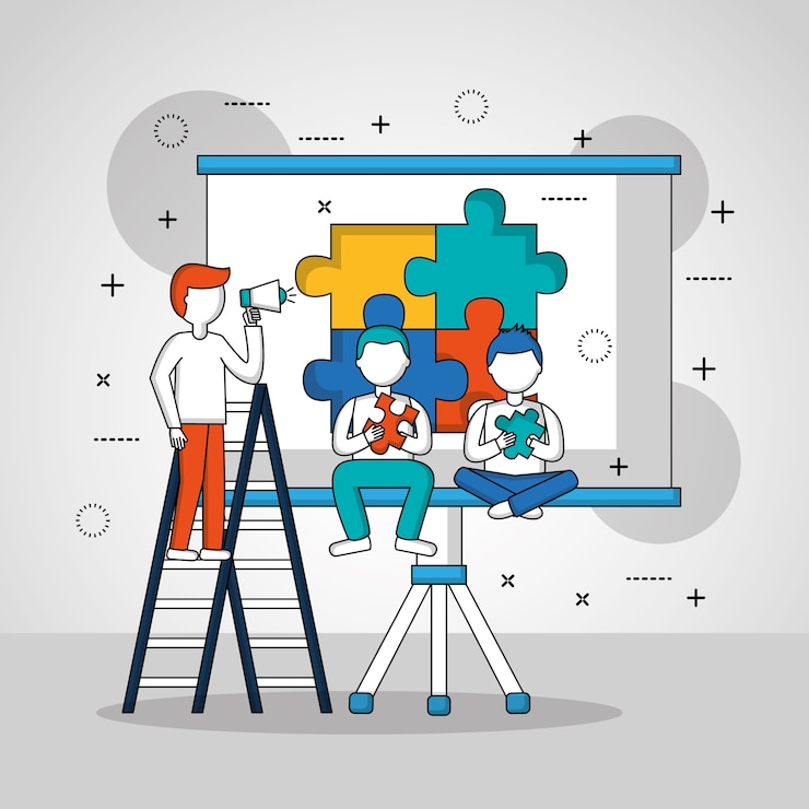 Vector teamwork concept