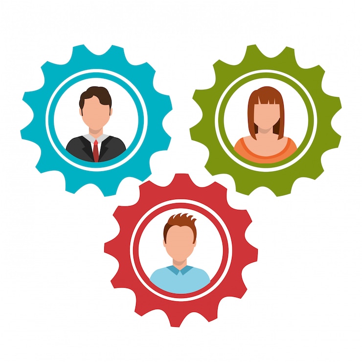 Vector teamwork design.
