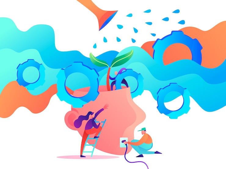 Vector teamwork flat illustration 