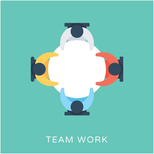 Vector teamwork flat vector icon