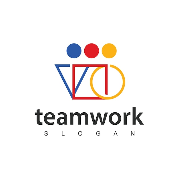 Vector teamwork friendship people connectivity logo design