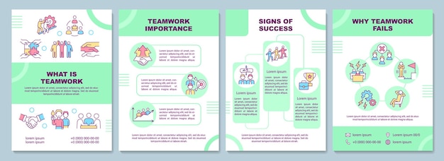 Teamwork green brochure template