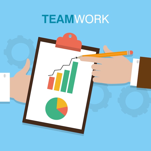 Teamwork hands working together vector illustration graphic design