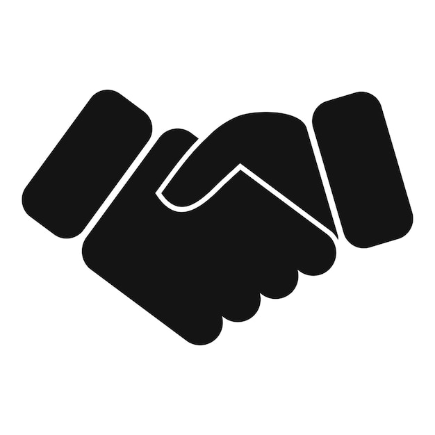 Vector teamwork handshake icon simple vector business community social digital