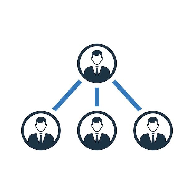 Икона иерархии командной работы Простой редактируемый векторный дизайн, изолированный на белом фоне
