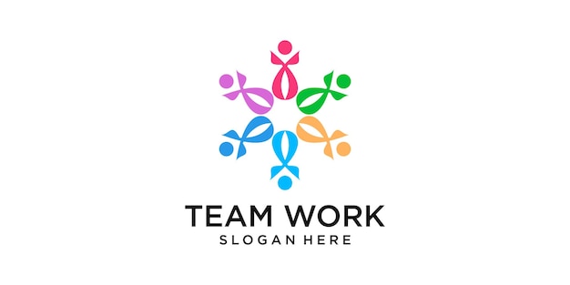 Teamwork Icon Logo Design Template