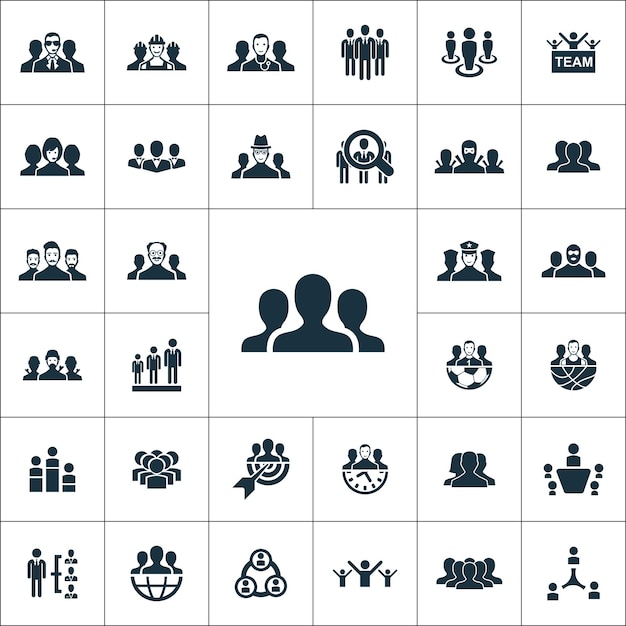 Vector teamwork icons universal set