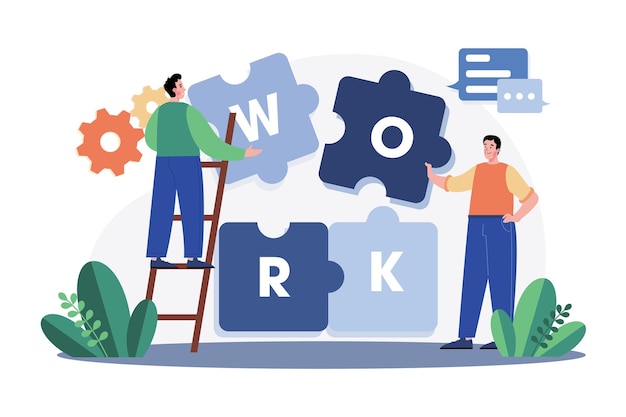 Teamwork illustration concept a flat illustration isolated on white background