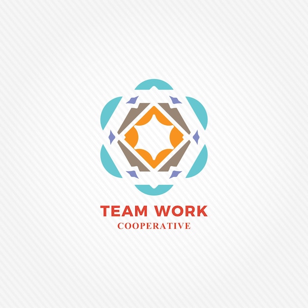 Vector teamwork logo design ideas