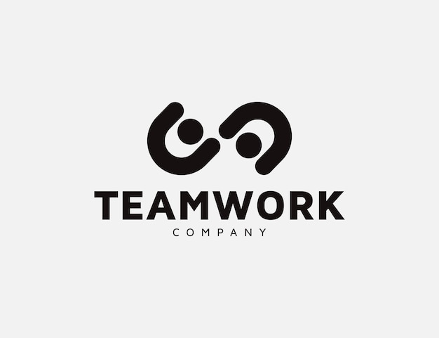 Teamwork mensen partner gemeenschap of eenheid logo ontwerp