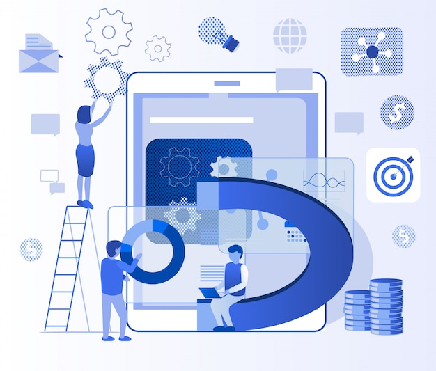 teamwork mobile app creation process flat banner