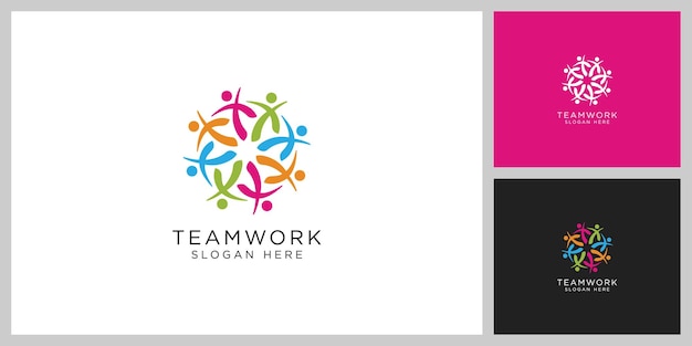 Teamwork people community logo design