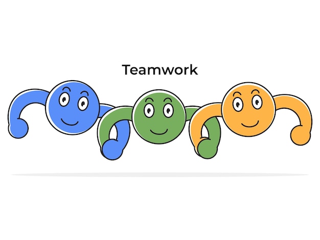 Teamwork pictogram zakelijke elementen illustratie