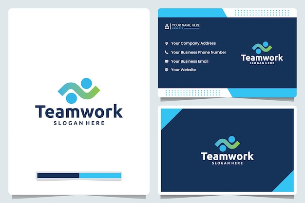 Teamwork solidariteit logo ontwerp en visitekaartje