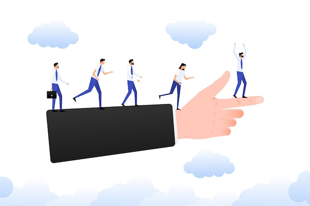 teamwork success leadership leadership or challenge vector illustration