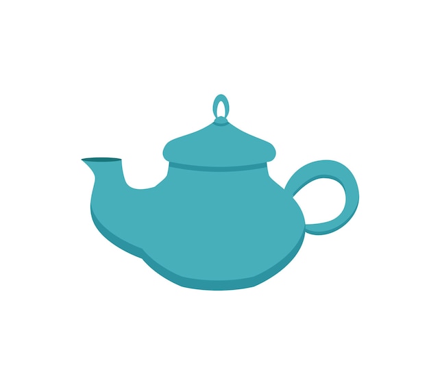 Чайник мультфильм красочные векторные иллюстрации. плоский дизайн значок чайника, изолированные на белом фоне