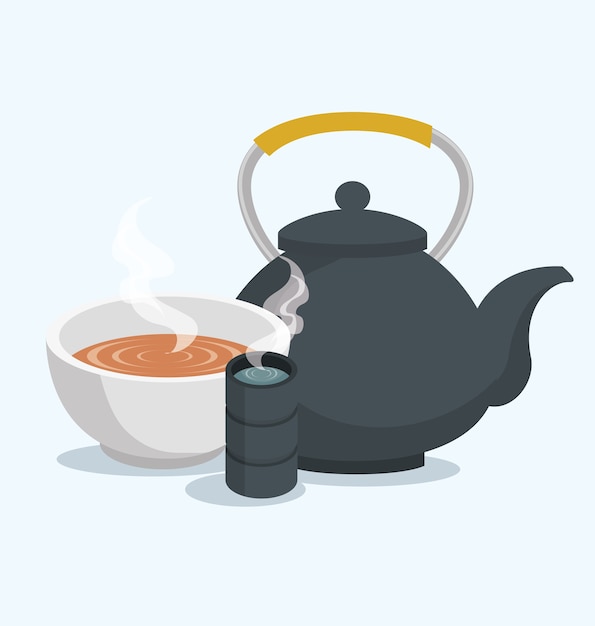 Vector teapot classic isolated icon