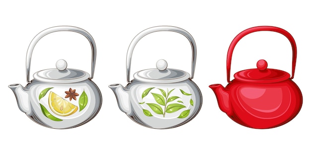 Teapot Collection Vintage Teapot Illustration