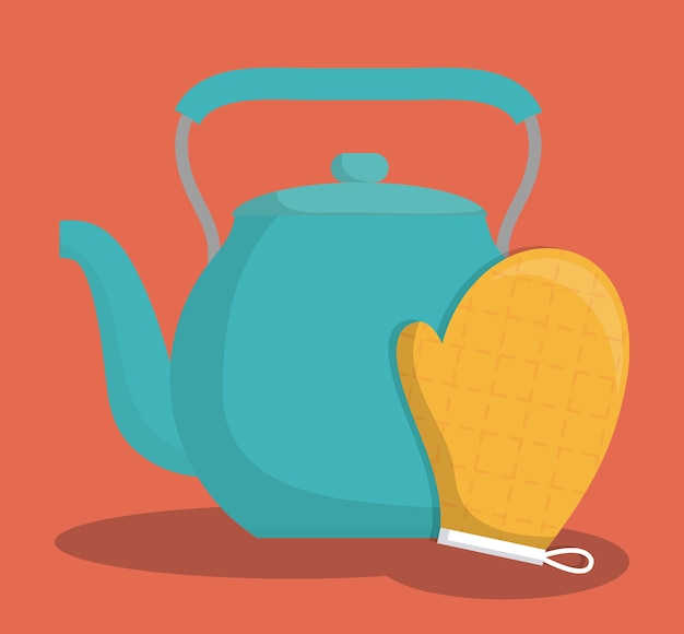 teapot and cooking glove icon