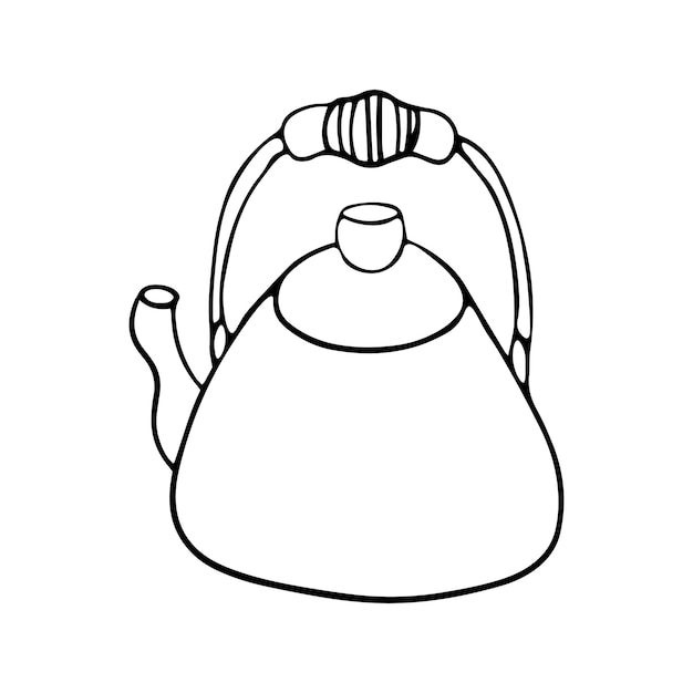 Teapot in doodle style on a white background