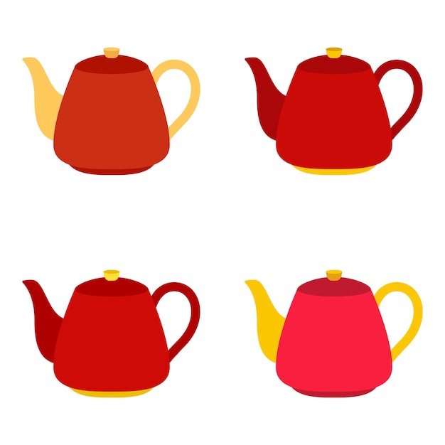 Teapot in flat style isolated
