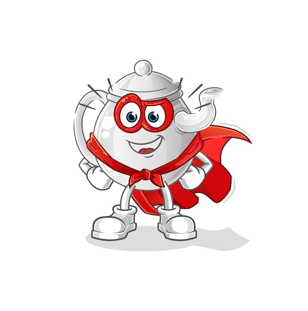 Teapot heroes vector cartoon character