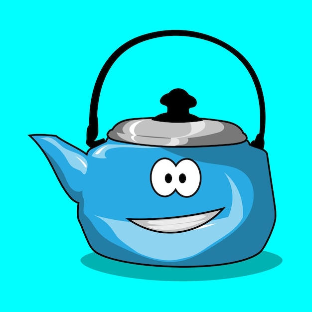 Vector teapot or kettle cartoon character