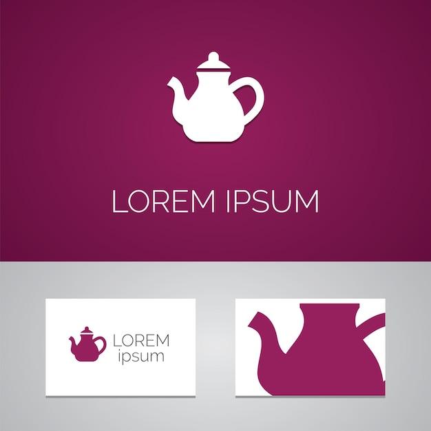 Vector teapot logo template icon