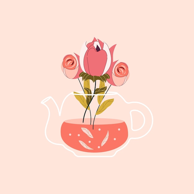 Teapot with flowers