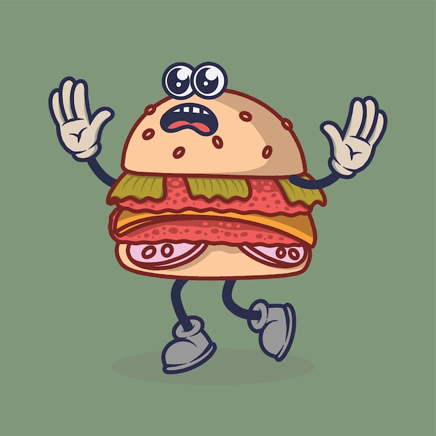 Teary eyes Burger with weary face expression sticker.