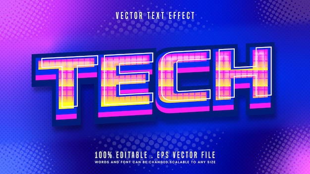 Tech 3d bewerkbare teksteffect lettertypestijl