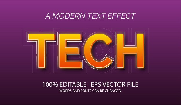 Tech 3d editable text effect template