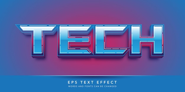 Vector tech 3d editable text effect