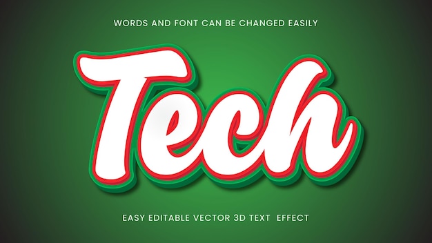 Tech 3d text font style