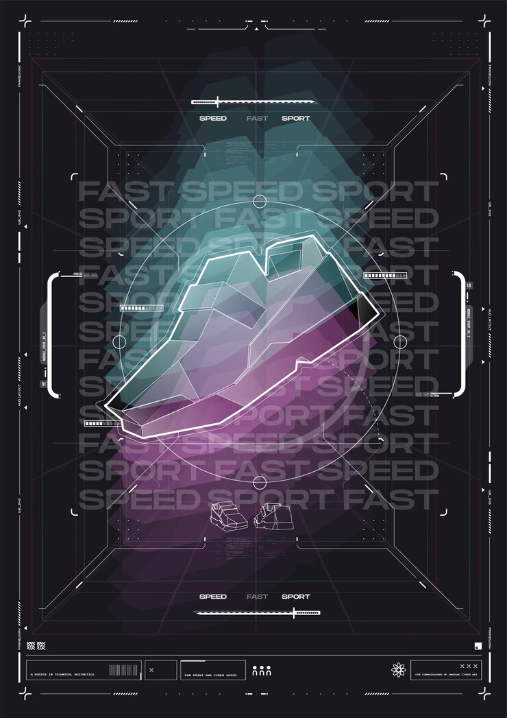 Vector tech abstract poster template with hud elements cyber culture modern flyer for web and print hacking