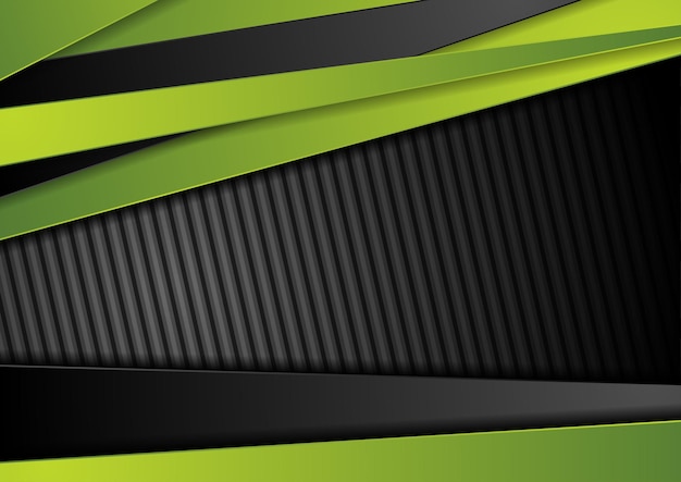 Tech black background with contrast green stripes
