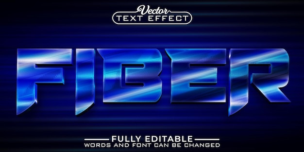 Tech Blue Fiber Vector Editable Text Effect Template