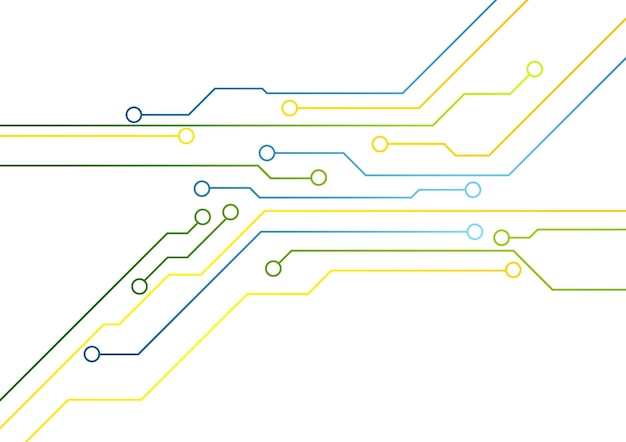 Vector tech bright circuit board background