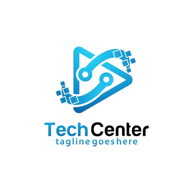 Vector tech center logo design template