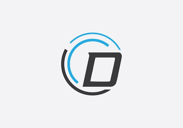 Tech circle letter logo design vector