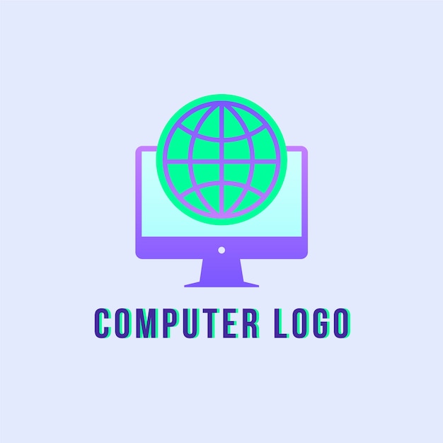 Modello di logo del computer tecnologico