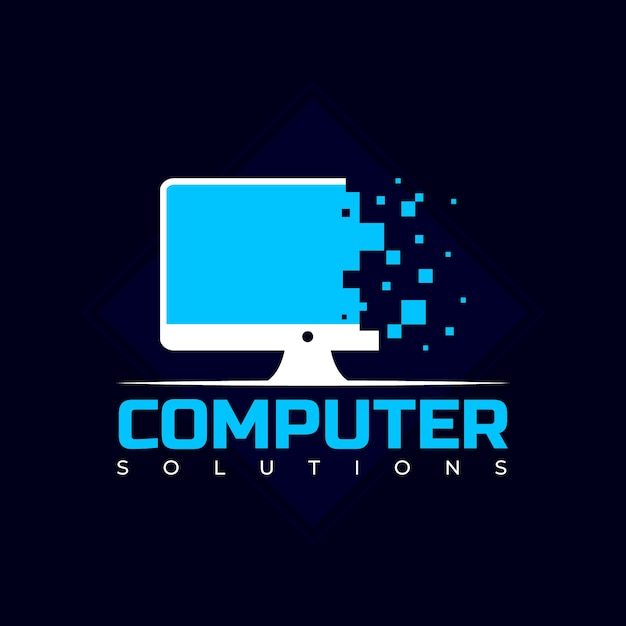 Modello di logo del computer tecnologico