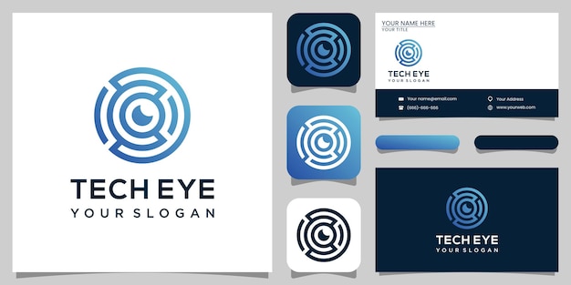 Tech eye-logo, technologie en visitekaartje.