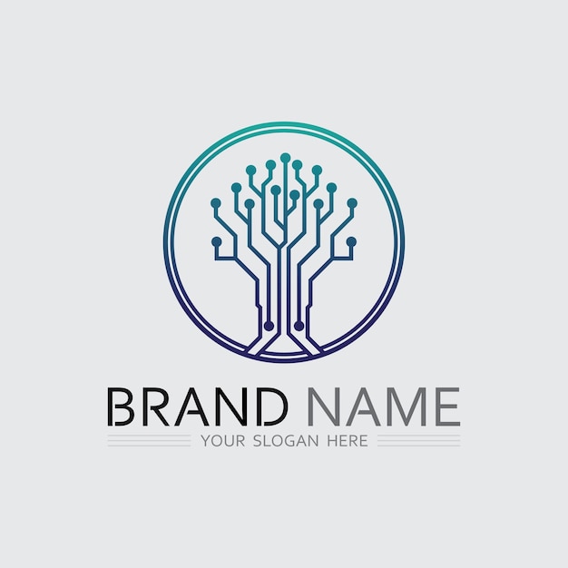 Tech gear logo vector design template Technology Logo Template Design Vector Emblem Design Concept Creative Symbol Icon