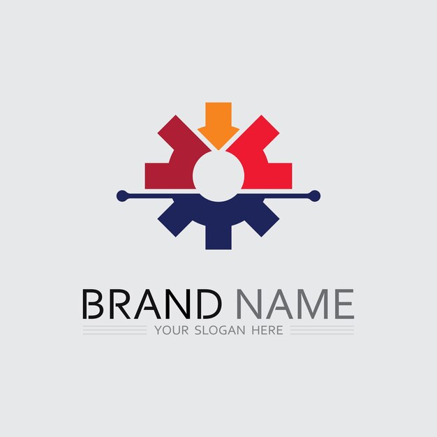 Tech gear logo vector design template Technology Logo Template Design Vector Emblem Design Concept Creative Symbol Icon