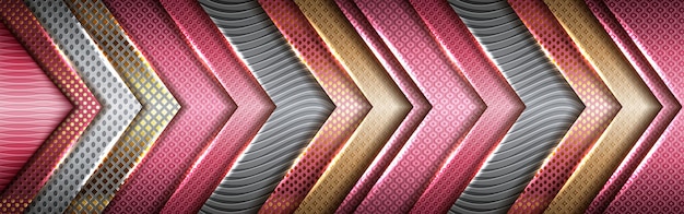 Tech grijs roze geometrische stijl met abstracte gouden lijnen